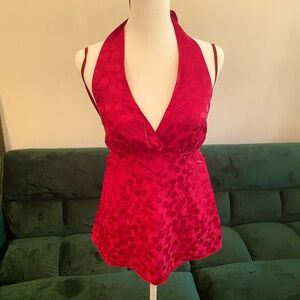 Halter tie polka dot blouse